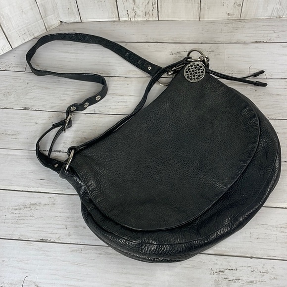 Coach Black Pebbled Leather Foldover Convertible Saddlebag Crossbody/Shoulderbag - Picture 1 of 11